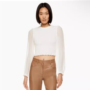 Aritzia Wilfred tempest blouse birch white size large‎